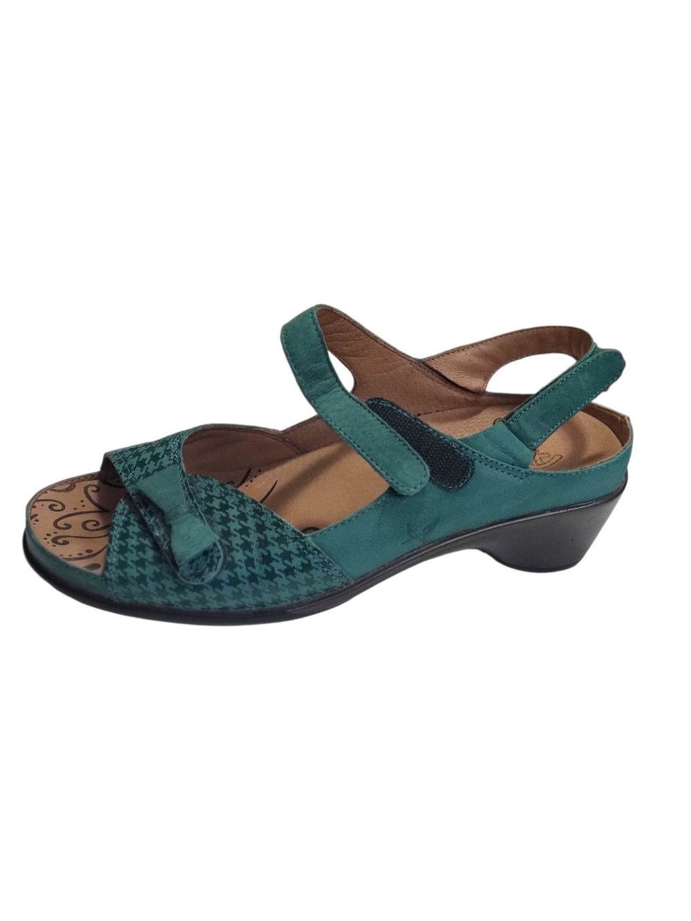Women's Comfort Teal Slingback Sandal with Adjustable Straps